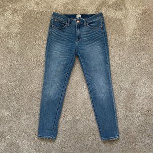 J.Crew 8" Toothpick Jeans in Horseshoe Wash, Size 30